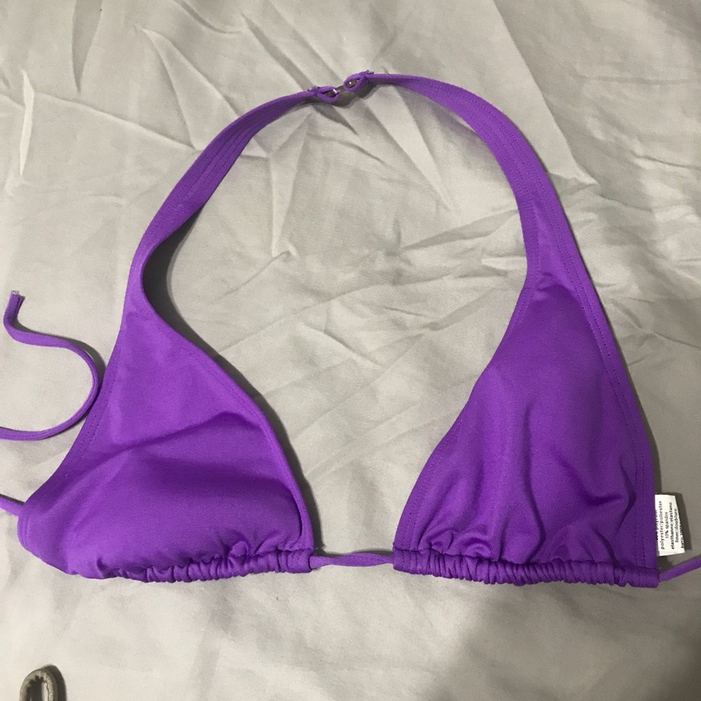 OP Gently used Purple bikini halter top large